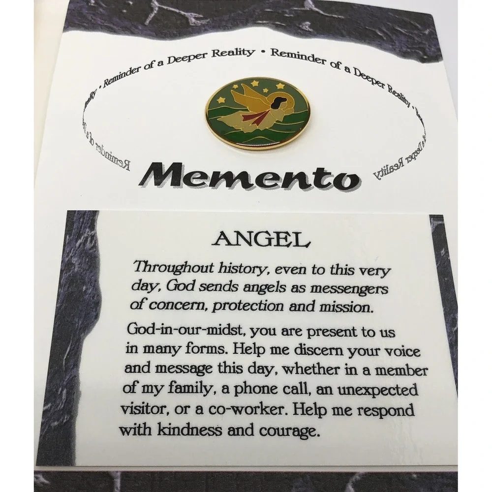 Angel Pin‎ Lapel Brooch With Card Reminder Of Deeper Reality 1